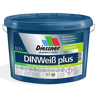 Diesco DIN Weiß Plus Wandfarbe Innenfarbe 12,5 Liter