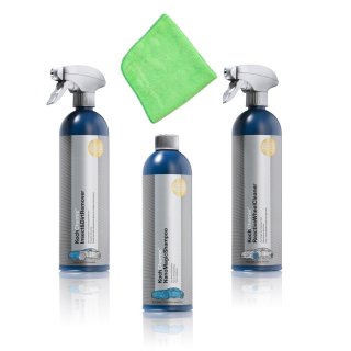 Koch Chemie Pflegeset Outside 3 Auto Reiniger + Microfasertuch ReactiveWheelCleaner NanoMagicShampoo Insect&DirtRemover