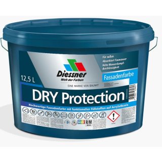 Diessner Dry Protection Fassadenfarbe mit Aquabran Technologie 12,5 Liter
