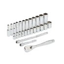 Ratschen- und Steckschlüsseleinsatz Set 1/4" metrisch 28-teilig