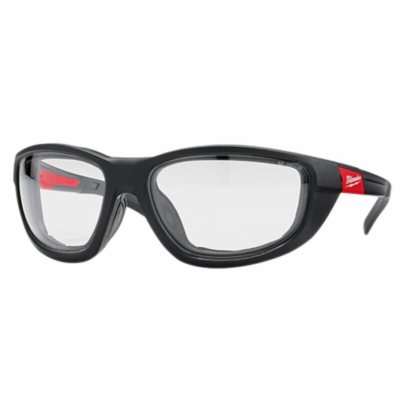 Milwaukee Premium Schutzbrille mit Schaumstoffauflage - klar