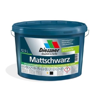 Diessner Mattschwarz Dispersionsfarbe 12,5 Liter