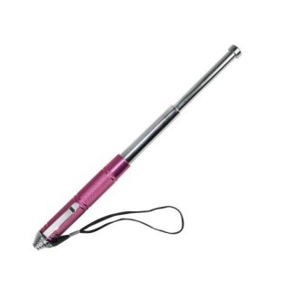 Teleskopschlagstock "Clip and Go" 13 Zoll/32 cm pink/chrom