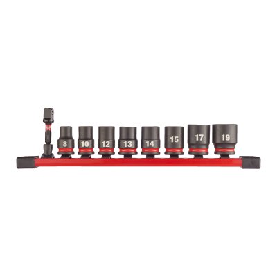 SHOCKWAVE Schlagnuss 3/8" kurz Set 9-teiliges Set auf Schiene