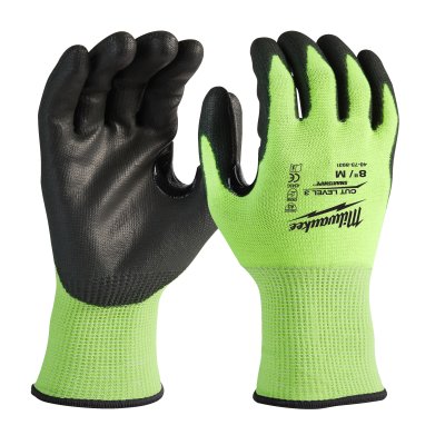 Hi-Vis Schnittschutzhandschuhe Klasse 3/C Größe 7 (S)