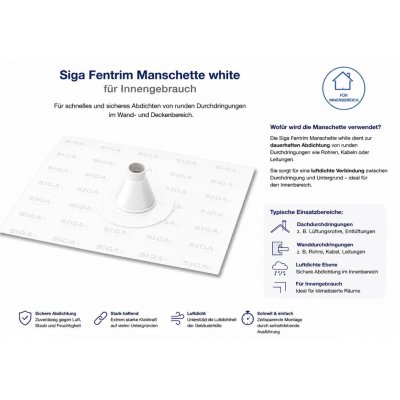 Siga Fentrim Manschette white für Innengebrauch 1 Stück 15.0 mm- 22.0 mm