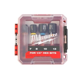 Milwaukee SHOCKWAVE Steckschlüssel 1/4" Set 4-teilig 7,0/8,0/10/13 mm