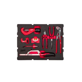 Milwaukee PACKOUT Sanitär-Werkzeug Einlage 8-teilige Einlage für PACKOUT Koffer mit Schubladen