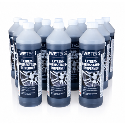 Iwetec 12 x Extrem-Bremsstaubentferner 1 Liter, inkl. Sprühkopf