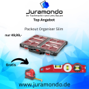 Sommer Aktion PACKOUT Organiser Slim, inkl. Sortierboxen 500 x 380 x 65 mm + Gratis Alu Wasserwaage + Bandmaß