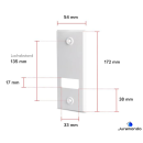 Abdeckplatte für Gurtwickler Kunststoff, LA 135 mm, weiß