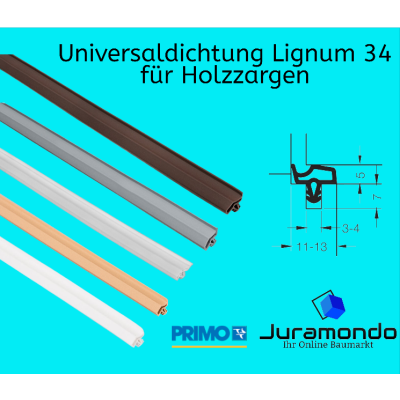 Primo Universaldichtung Lignum 34 5m verschiedene Farben