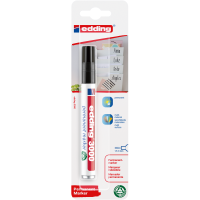 Edding 3000 Permanentmarker schwarz 1,5 - 3,0 mm, 1 Stück