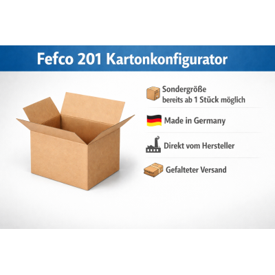 Faltkarton Fefco 201 nach Maß | Konfigurator | Angebot auf Anfrage