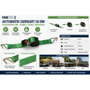 Iwetec Zurrgurt Automatik 50 | Selbstaufrollender Spanngurt mit Spitzhaken 3 Meter