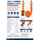 Iwetec System 2000 Zurrgurt 2-teilig 8 m mit Ratsche | LC 2000/4000 daN | 50 mm