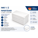 Iwetec Papierhandtücher für Falthandtuchspender | 240 x 210 mm | 20 Pack / 200 Stück