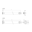 Cherubini Rohrmotor MOVI (Roll) Ø45 40 Nm / 17 rpm + Adapter u. Mitnehmer SW60 + Lager