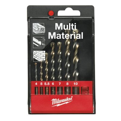 Milwaukee 4/5/5,5/6/7/8/10 mm Multimaterial Rundschaftbohrerkassette 7-teilig