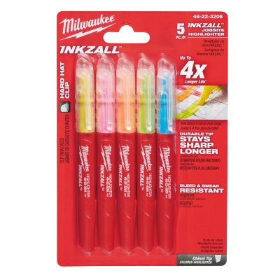 INKZALL Leuchtmarker Set 5-teilig blau, grün, gelb, orange, pink