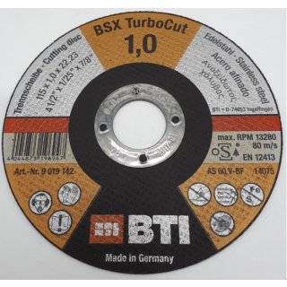 BTI Trennscheibe BSX TurboCut Edelstahl 115 x 1,0 x 22,23 mm