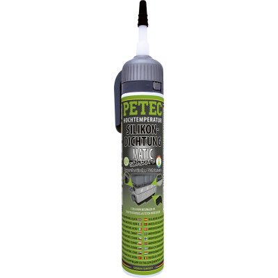 Petec Hochtemperatur-Silikondichtung Matic 200 ml schwarz