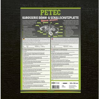 Petec Karosserie Dämm & Schallschutzplatte schwarz 500 x 500 x 2 mm